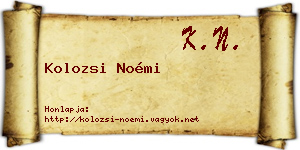 Kolozsi Noémi névjegykártya